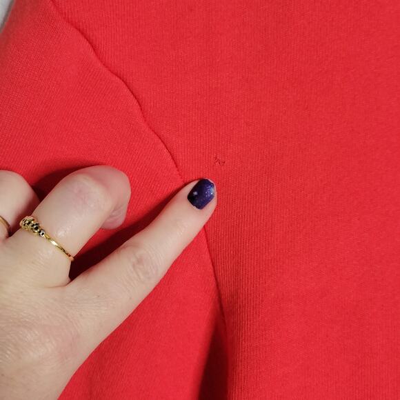 Sundry Red Crewneck Sweater with Shoulder Pads, size 0 - Picture 2 of 5